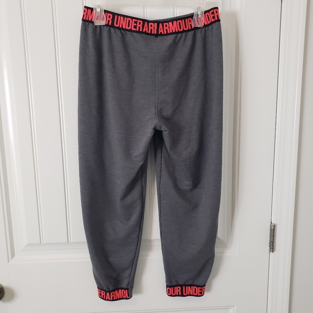 Under Armour Featherweight Fleece Crop Pants Women's Size Medium Gray - Picture 4 of 10